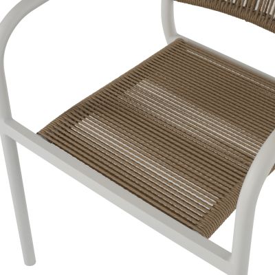 ARMCHAIR ALUMINUM WHITE WITH PE RATTAN WICKER HM5856.01 57x63x80Hcm.