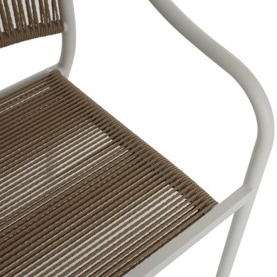 ARMCHAIR ALUMINUM WHITE WITH PE RATTAN WICKER HM5856.01 57x63x80Hcm.