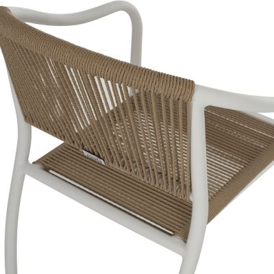 ARMCHAIR ALUMINUM WHITE WITH PE RATTAN WICKER HM5856.01 57x63x80Hcm.