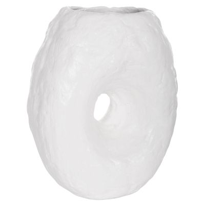 DECORATIVE TABLE VASE NAMENTIS HM4673.02S TERRACOTA IN WHITE COLOR--22x13x28Hcm.