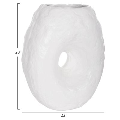 DECORATIVE TABLE VASE NAMENTIS HM4673.02S TERRACOTA IN WHITE COLOR--22x13x28Hcm.