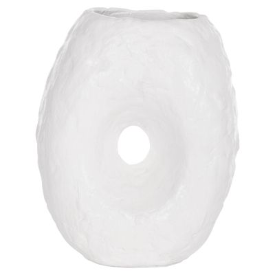 DECORATIVE TABLE VASE NAMENTIS HM4673.02S TERRACOTA IN WHITE COLOR--22x13x28Hcm.