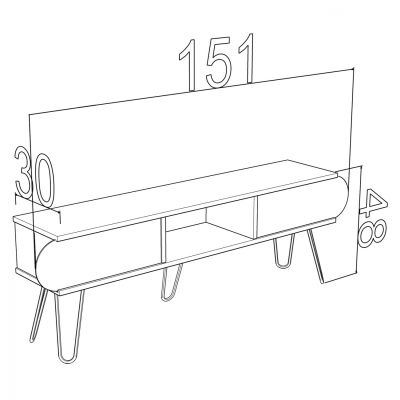 МЕБЕЛИ ЗА ТВ МЕЛАМИН HM189.01 NUCK WELL 151x30x48Y см.