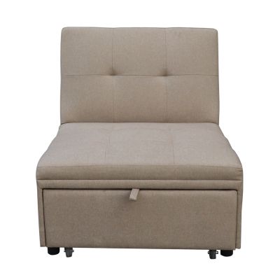LOUNGE CHAIR-BED LIBRE HM3295.03 BEIGE FABRIC 75x106x89Hcm.