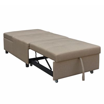LOUNGE CHAIR-BED LIBRE HM3295.03 BEIGE FABRIC 75x106x89Hcm.