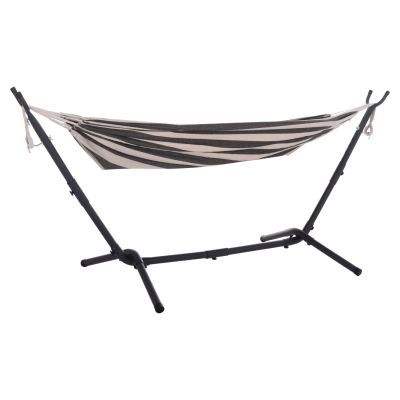 HAMMOCK CRAVE HM6304.03 ANTHRACITE METAL FRAME-BLUE FABRIC WITH WHITE STRIPES 265x93x105Hcm.