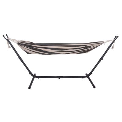 HAMMOCK CRAVE HM6304.03 ANTHRACITE METAL FRAME-BLUE FABRIC WITH WHITE STRIPES 265x93x105Hcm.