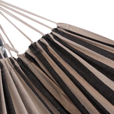 HAMMOCK CRAVE HM6304.03 ANTHRACITE METAL FRAME-BLUE FABRIC WITH WHITE STRIPES 265x93x105Hcm.