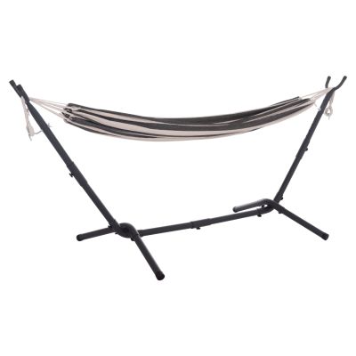 HAMMOCK CRAVE HM6304.03 ANTHRACITE METAL FRAME-BLUE FABRIC WITH WHITE STRIPES 265x93x105Hcm.