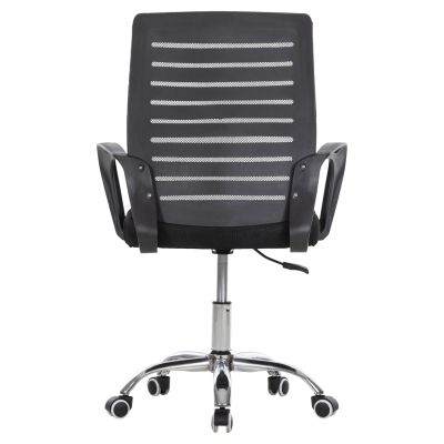 OFFICE CHAIR TRAIL HM1192 BLACK MESH-CHROMED METAL LEG 64x55x98,5Hcm.