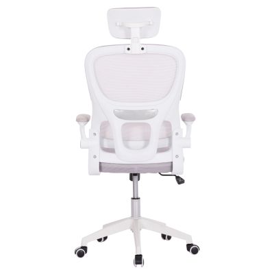 OFFICE CHAIR BASTON HM18236.03 GREY MESH FABRIC & WHITE PP FRAME 64x60x127Hcm.