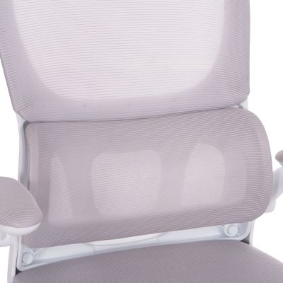 OFFICE CHAIR BASTON HM18236.03 GREY MESH FABRIC & WHITE PP FRAME 64x60x127Hcm.
