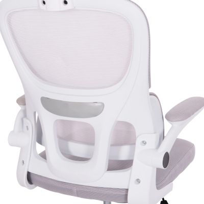 OFFICE CHAIR BASTON HM18236.03 GREY MESH FABRIC & WHITE PP FRAME 64x60x127Hcm.
