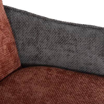 ТРАПЕЗНО КРЕСЛО REX HM9847.06 ТУХЛА ЧЕРВЕНО-СИВ ДАМАС-КРАКА ОТ БУК 53x60x93Hсм.