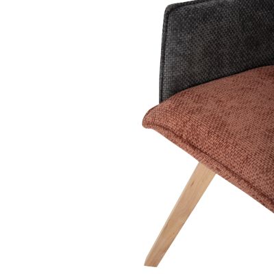 ТРАПЕЗНО КРЕСЛО REX HM9847.06 ТУХЛА ЧЕРВЕНО-СИВ ДАМАС-КРАКА ОТ БУК 53x60x93Hсм.