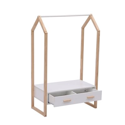 KIDS' HANGER WITH DRAWER PEPE HM2492.03 MELAMINE-PINE WOOD 80x40x125Hcm.