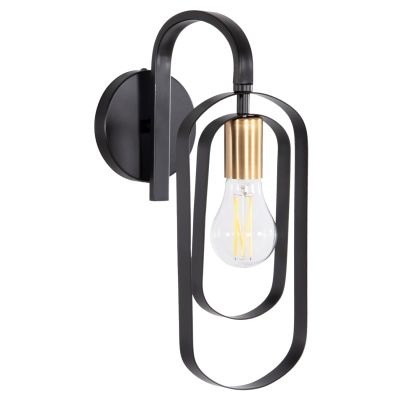 WALL SCONCE BIUT HM7443.11 METAL IN BLACK--GOLD BULB SOCKET 16x19x38Hcm.