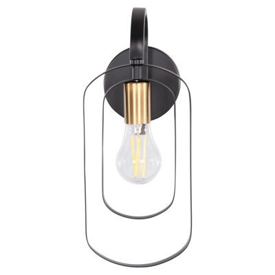 WALL SCONCE BIUT HM7443.11 METAL IN BLACK--GOLD BULB SOCKET 16x19x38Hcm.