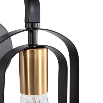WALL SCONCE BIUT HM7443.11 METAL IN BLACK--GOLD BULB SOCKET 16x19x38Hcm.