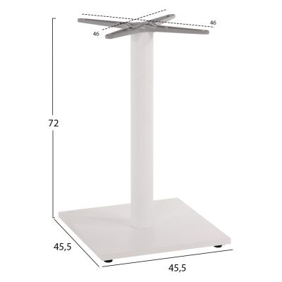 BASE FOR TABLE HM475.02 ALUMINUM MATTE WHITE-46x46cm CROSS- 46Χ46Χ72Hcm.