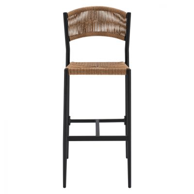 CHARCOAL ALUMINUM BAR STOOL WITH PE ROPE BEIGE HM5789.02 45,5x56x111 cm.