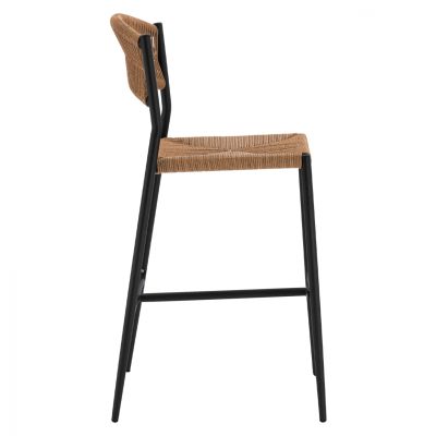 CHARCOAL ALUMINUM BAR STOOL WITH PE ROPE BEIGE HM5789.02 45,5x56x111 cm.