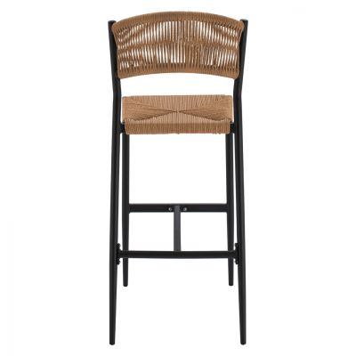 CHARCOAL ALUMINUM BAR STOOL WITH PE ROPE BEIGE HM5789.02 45,5x56x111 cm.