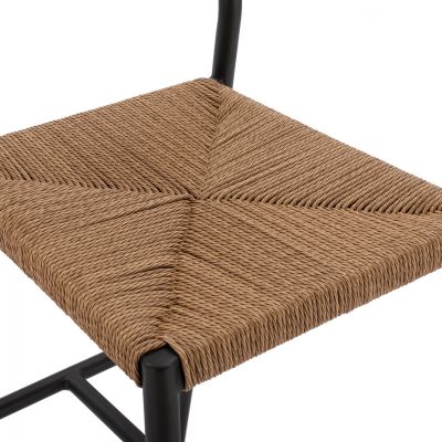 CHARCOAL ALUMINUM BAR STOOL WITH PE ROPE BEIGE HM5789.02 45,5x56x111 cm.