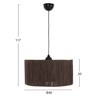 CEILING PENDANT LAMP INDOORS HM7945.01 BROWN PAPER ROPE CAP Φ40x117Hcm.