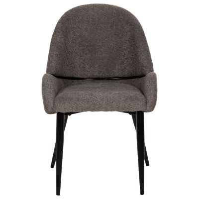 CHAIR SARKY HM8585.01 BOUCLE GREY FABRIC-BLACK METAL LEGS 55x62x89Hcm.