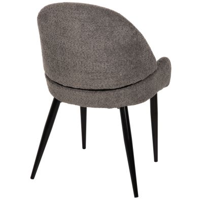 CHAIR SARKY HM8585.01 BOUCLE GREY FABRIC-BLACK METAL LEGS 55x62x89Hcm.
