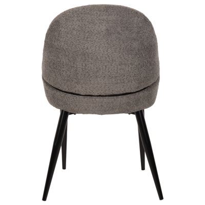 CHAIR SARKY HM8585.01 BOUCLE GREY FABRIC-BLACK METAL LEGS 55x62x89Hcm.