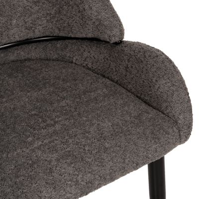 CHAIR SARKY HM8585.01 BOUCLE GREY FABRIC-BLACK METAL LEGS 55x62x89Hcm.