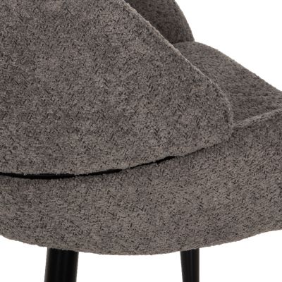 CHAIR SARKY HM8585.01 BOUCLE GREY FABRIC-BLACK METAL LEGS 55x62x89Hcm.
