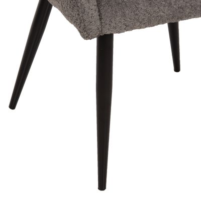 CHAIR SARKY HM8585.01 BOUCLE GREY FABRIC-BLACK METAL LEGS 55x62x89Hcm.