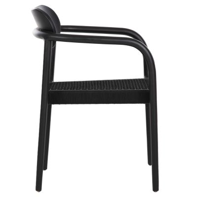 ARMCHAIR OSLO HM9636.12 TEAK WOOD & ROPE IN BLACK 55x54x80Hcm.