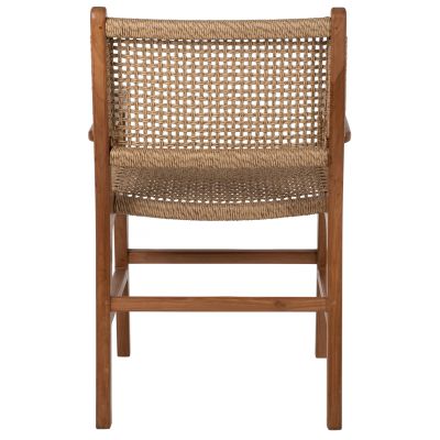 ARMCHAIR SOLID TEAK NATURAL COLOR KNITTED RATTAN ROPE 54Χ58Χ88Hcm.HM9385.01