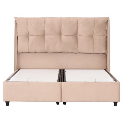 BED WITH STORAGE SPACE DREAMLET HM716 BEIGE VELVET -FOR MATTRESS 160x200cm.