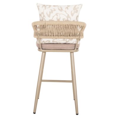 BAR STOOL ALUMINUM CAMDEN HM6142.04 BACK CUSHION WITH PRINT PATTERN-CAPPUCCINO 56x60x108Hcm.