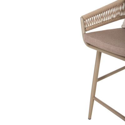 BAR STOOL ALUMINUM CAMDEN HM6142.04 BACK CUSHION WITH PRINT PATTERN-CAPPUCCINO 56x60x108Hcm.