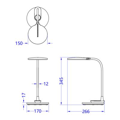 TABLE LAMP LED BLAIN HM4459.02 BLACK ABS & SILICONE 17x26.6x34.5H cm.
