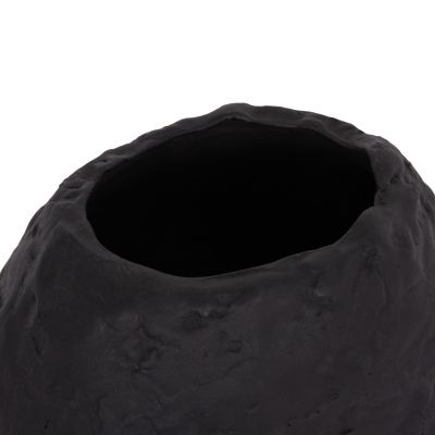 DECORATIVE TABLE VASE NAMENTIS HM4673.01L TERRACOTA IN BLACK COLOR--26.5x16x36.5Hcm.