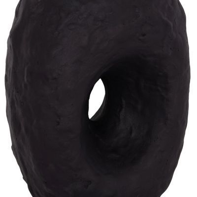 DECORATIVE TABLE VASE NAMENTIS HM4673.01L TERRACOTA IN BLACK COLOR--26.5x16x36.5Hcm.