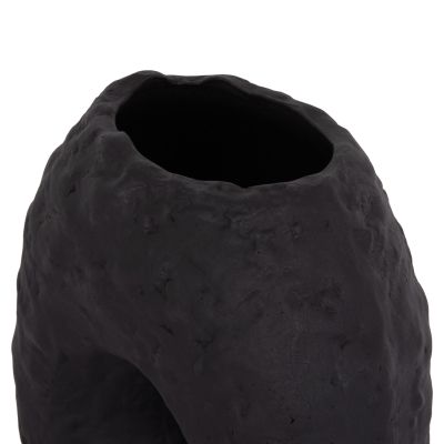 DECORATIVE TABLE VASE NAMENTIS HM4673.01L TERRACOTA IN BLACK COLOR--26.5x16x36.5Hcm.