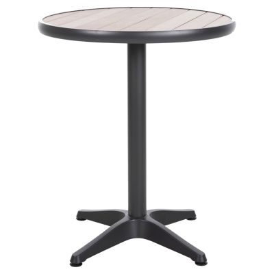 ALUMINUM ROUND TABLE ALEXA HM6086.01 ANTHRACITE-POLYWOOD TOP IN NATURAL COLOR Φ60x73Hcm.