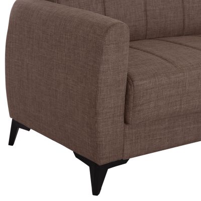 SOFA-BED 2-SEATER WITH STORAGE SPACE NIKKO HM3293.02 BROWN FABRIC 144x75x84Hcm.