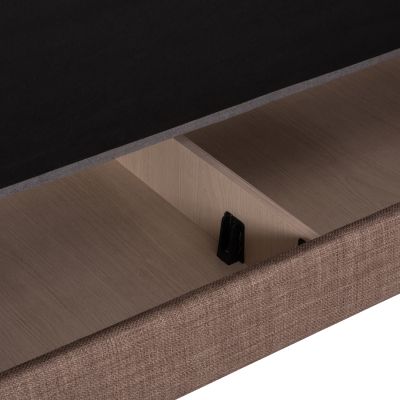 SOFA-BED 2-SEATER WITH STORAGE SPACE NIKKO HM3293.02 BROWN FABRIC 144x75x84Hcm.