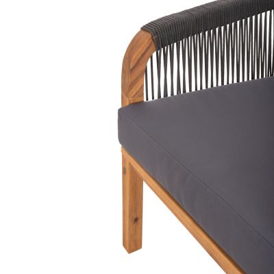 OUTDOOR LOUNGE SET 4PCS ROSSWELL HM6084.01 ACACIA WOOD-ROUND ROPE & CUSHIONS IN ANTHRACITE