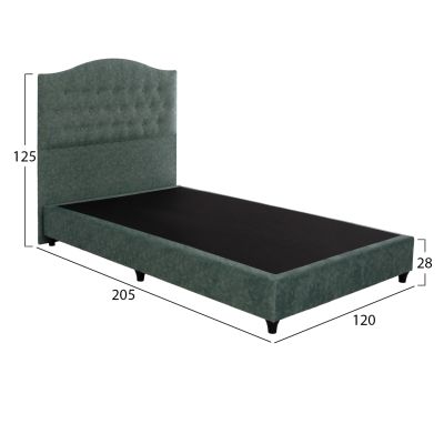 Bed MALENA HM647.27, green NUBUCK-type fabric, 120x200cm