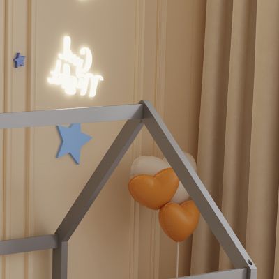 BED FOR KIDS PEPE HM677.05 t.MONTESSORI SOLID PINE WOOD IN GREY- 190x90cm.